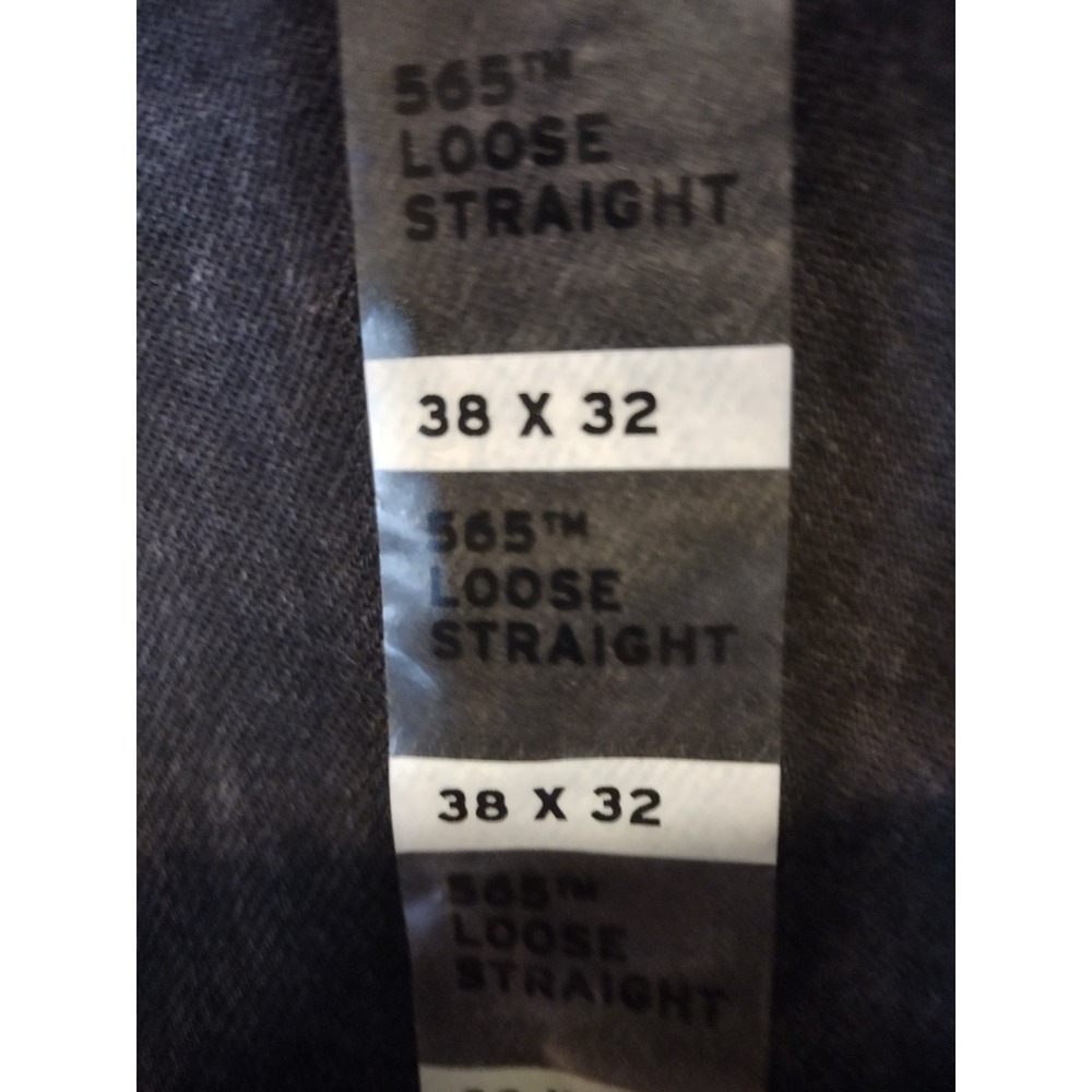 Levis 565 Loose Straight Black Denim Jeans Mens 38x32 NWT Relaxed Fit - Picture 13 of 13